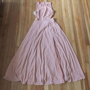 Fame and Partners light blush pink high neck dress with side cutouts NWT